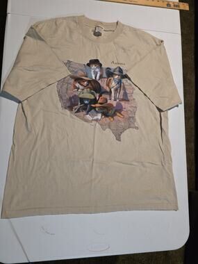 Vtg Bryan Moon Cat Cowboy T Shirt XXL Murina USA Arizona Western Graphic Tee